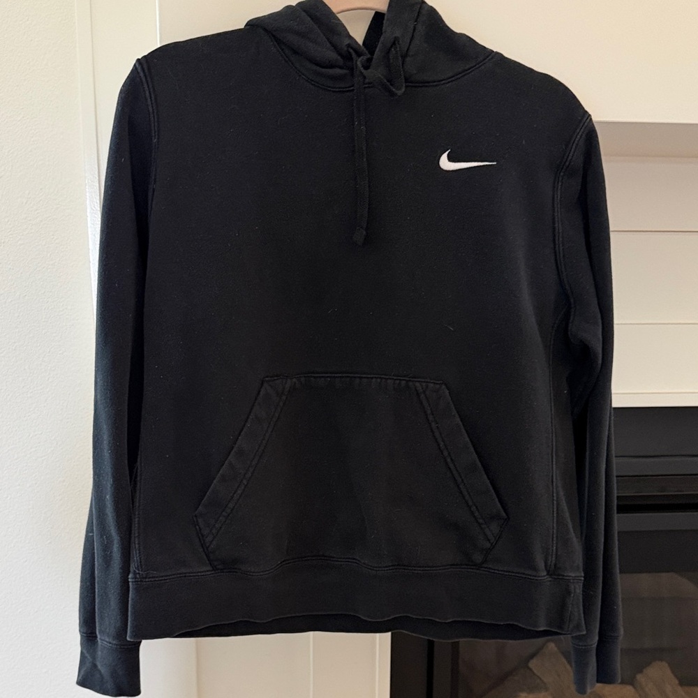 Nike Black Crewneck Hoodie with White Swoosh